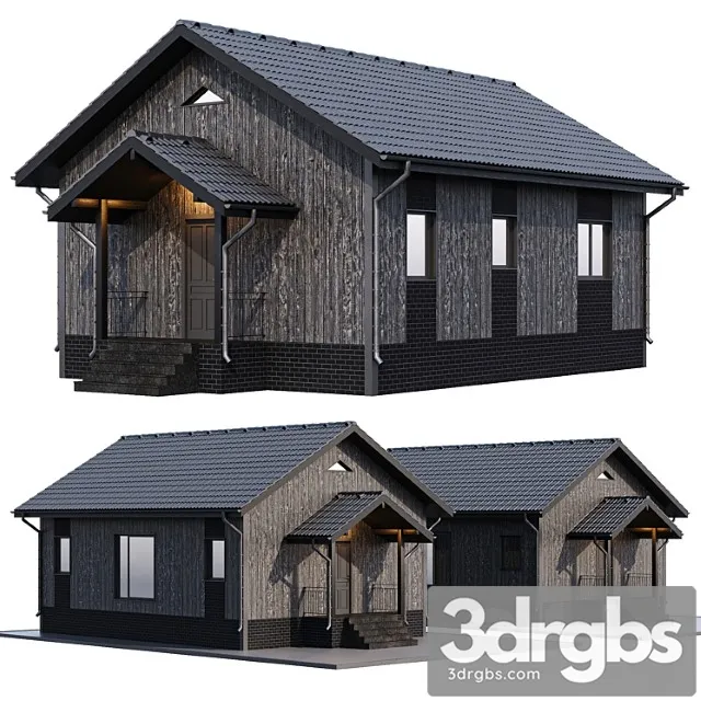 One-story wooden house 3D Model Download One-story wooden house 3D Model Download