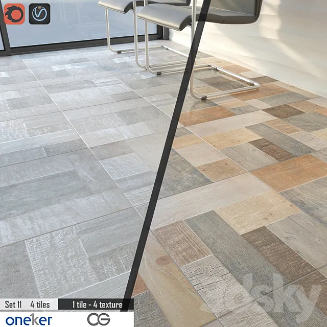 Oneker Tile Set 11 3D Model Oneker Tile Set 11 3D Model