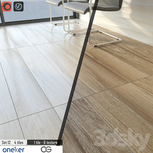 Oneker Tile Set 12 3D Model Oneker Tile Set 12 3D Model
