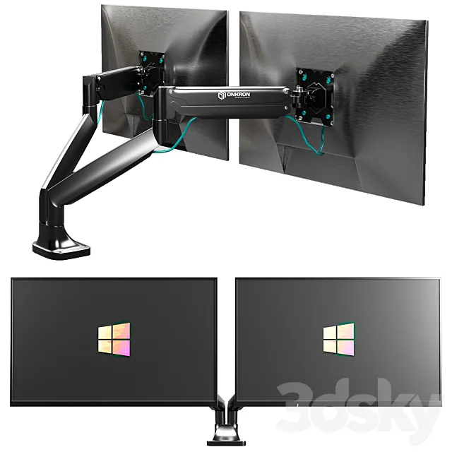 ONKRON Bracket for 2 monitors 3D Model