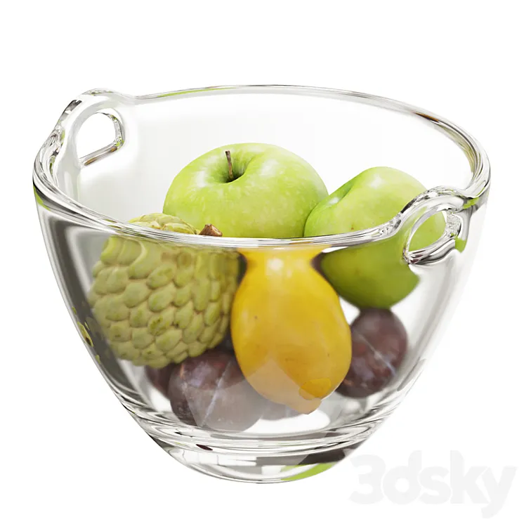 Ono fruit salad bowl set 03 3D Model Free Download