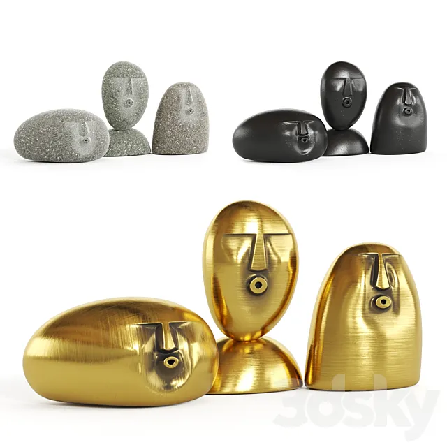 Oof stones _ Figurines in the shape of faces 3DModel Oof stones _ Figurines in the shape of faces 3DModel