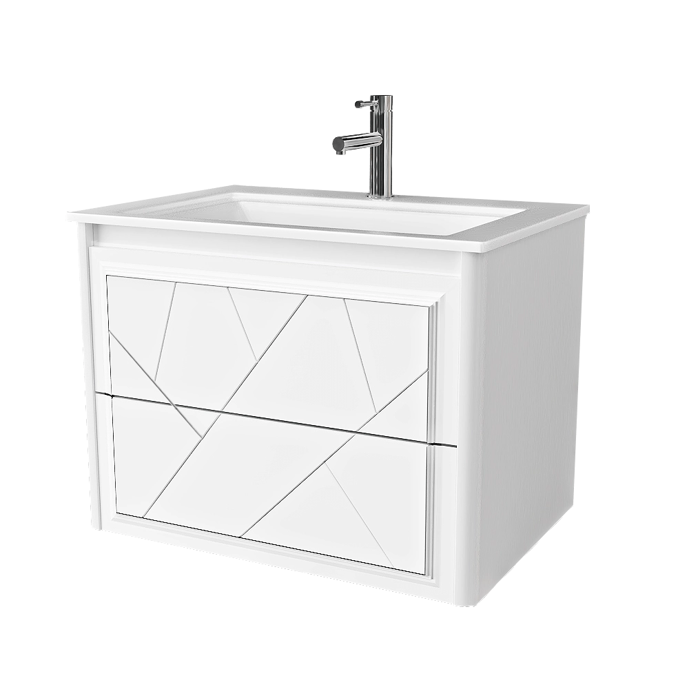 Opadiris – Cabinet with sink Luigi 70 cm white matte 3D Model