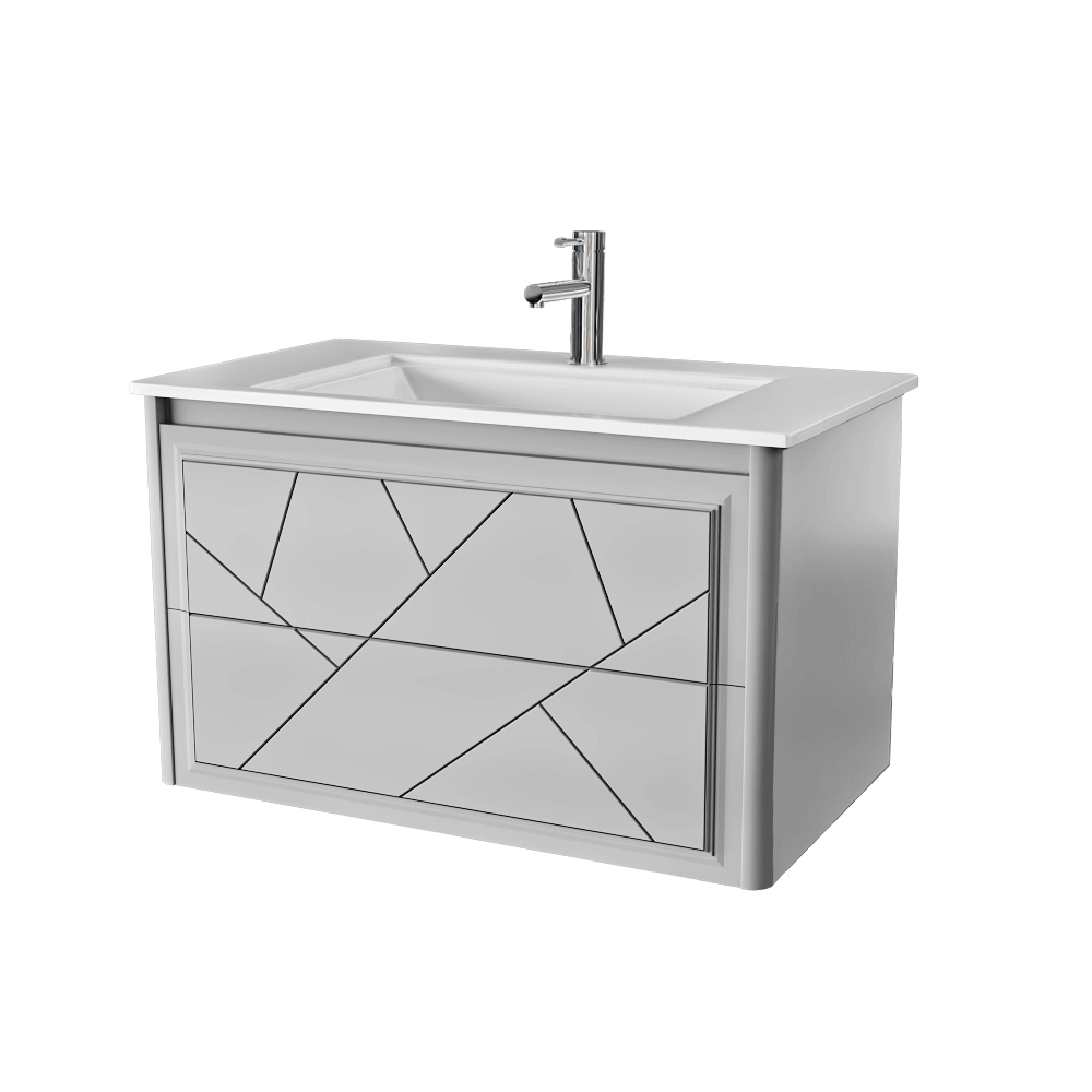 Opadiris – Cabinet with sink Luigi 90 cm gray matte 3D Model Opadiris – Cabinet with sink Luigi 90 cm gray matte 3D Model