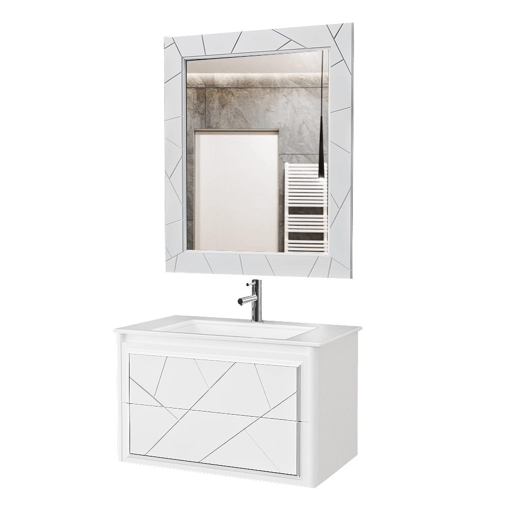 Opadiris – Washbasin cabinet Luigi 90 cm matt white 3D Model Opadiris – Washbasin cabinet Luigi 90 cm matt white 3D Model