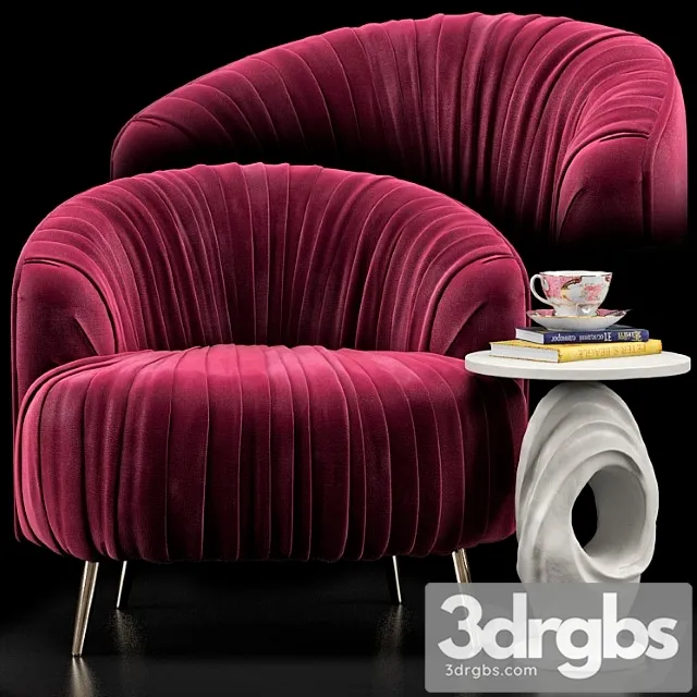 Opal Accent Chair Papier Mache Wave Side Table 3D Model Download Opal Accent Chair Papier Mache Wave Side Table 3D Model Download