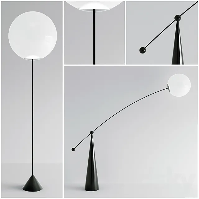 Opal floor light 3D Model