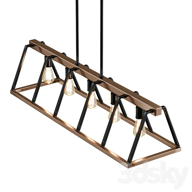 Open Frame Island Chandelier 3D Model