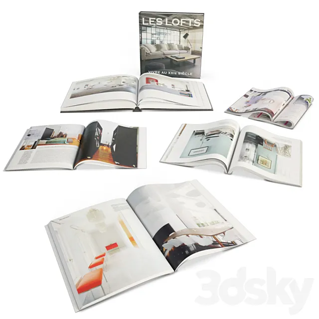 Opened Books and Magazine 3D Model