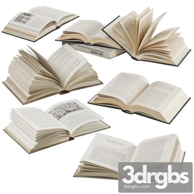 Opened Books Collection 3D Model Download