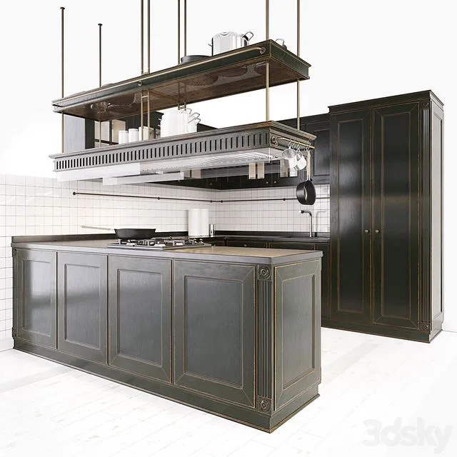 Opera Aster Kitchen (with island) 3D Model