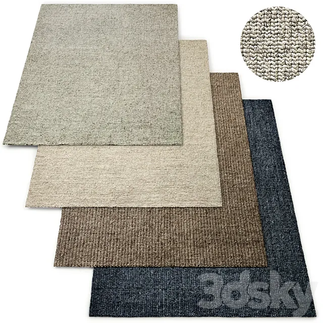 Ora Hand-Braided Rug RH Collection 3DModel Ora Hand-Braided Rug RH Collection 3DModel