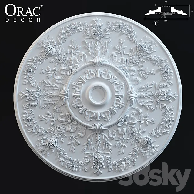 ORAC Decor R64 ceiling rose 3D Model ORAC Decor R64 ceiling rose 3D Model