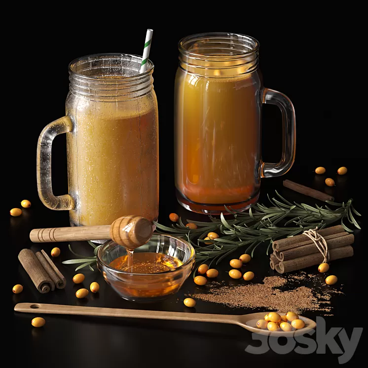 orange juice set 3D Model Free Download