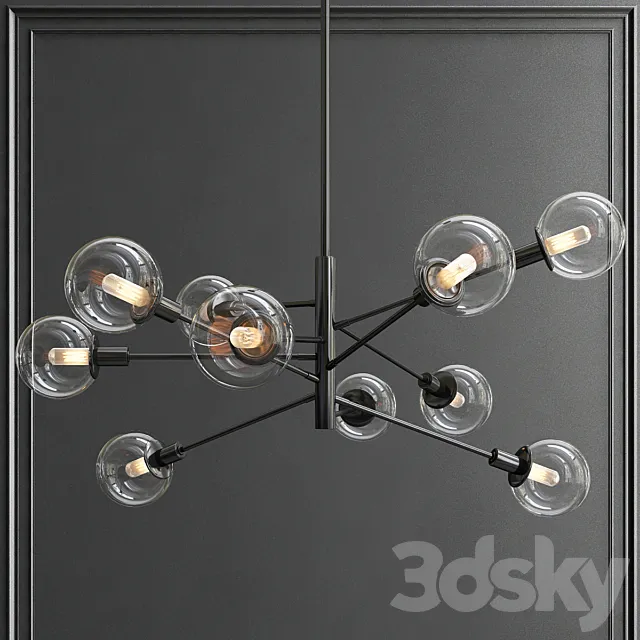 Orb 10-Light Chandelier 3D Model Orb 10-Light Chandelier 3D Model
