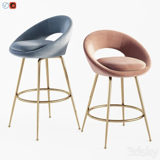 Orb Bar Stool & Counter Stools West Elm 3D Model Orb Bar Stool & Counter Stools West Elm 3D Model