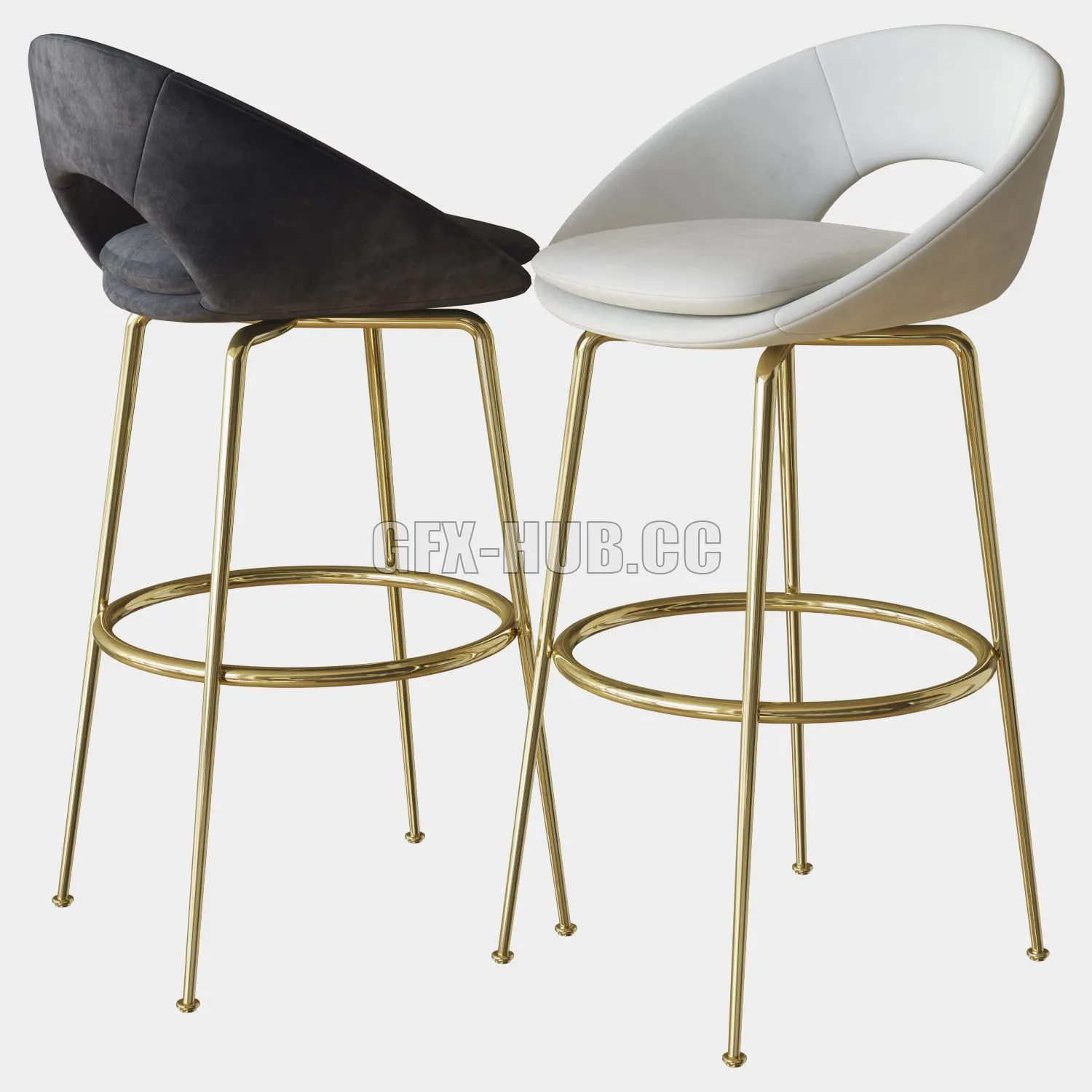 orb bar stool west elm 3D Model