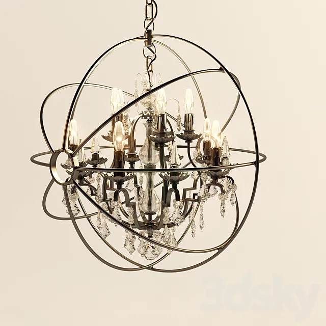 Orbe Chandelier 10 Cup 3D Model Orbe Chandelier 10 Cup 3D Model