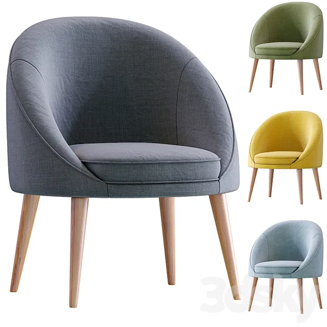 Oreved Armchair By Jysk (4 color version) 3D Model Oreved Armchair By Jysk (4 color version) 3D Model