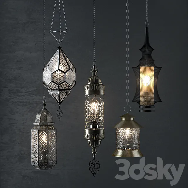 Oriental lamps 3D Model