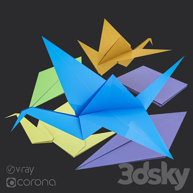 Origami crane 3D Model Origami crane 3D Model