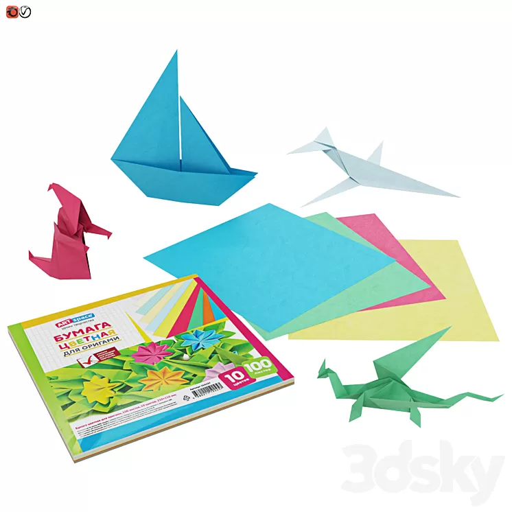 Origami Set 04 3D Model