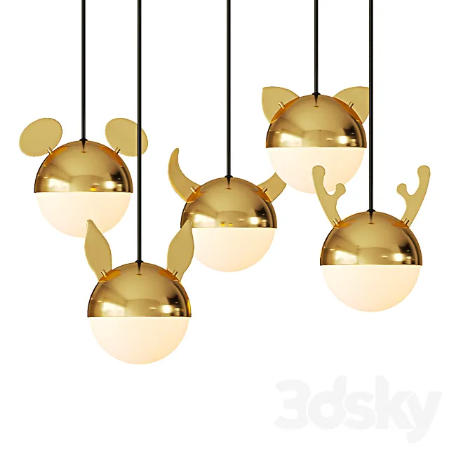 Original pendant lights with ears EMODZY 3D Model Original pendant lights with ears EMODZY 3D Model