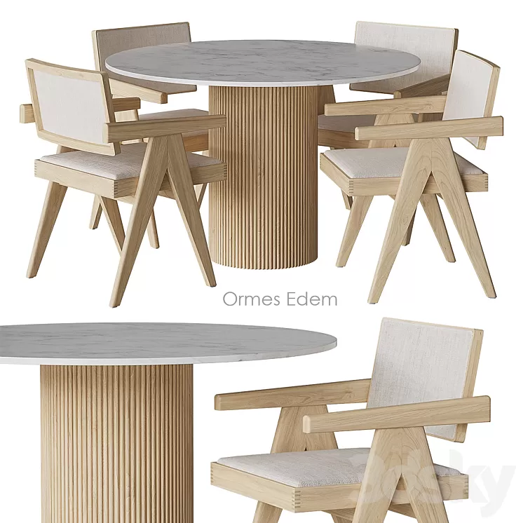 Ormes Edem Table and chairs by Cosmo 3D Model Free Download