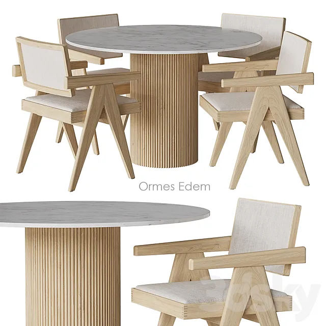 Ormes Edem Table and chairs by Cosmo 3DModel Ormes Edem Table and chairs by Cosmo 3DModel