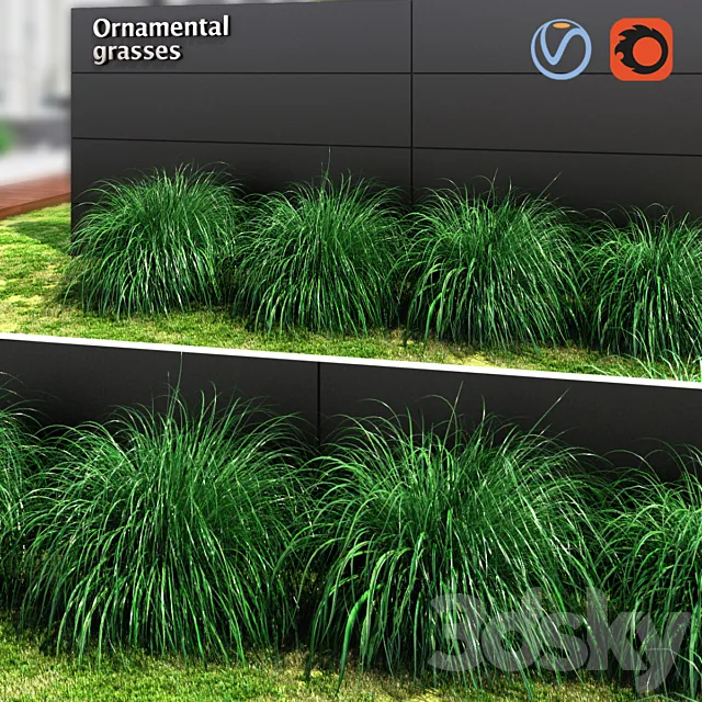 Ornamental grass ball 3D Model Ornamental grass ball 3D Model