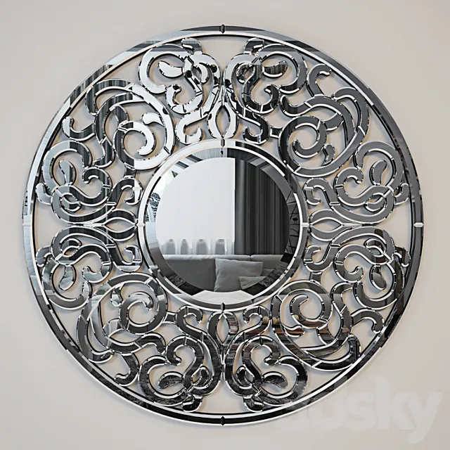 Ornate Round Mirror 3D Model Ornate Round Mirror 3D Model