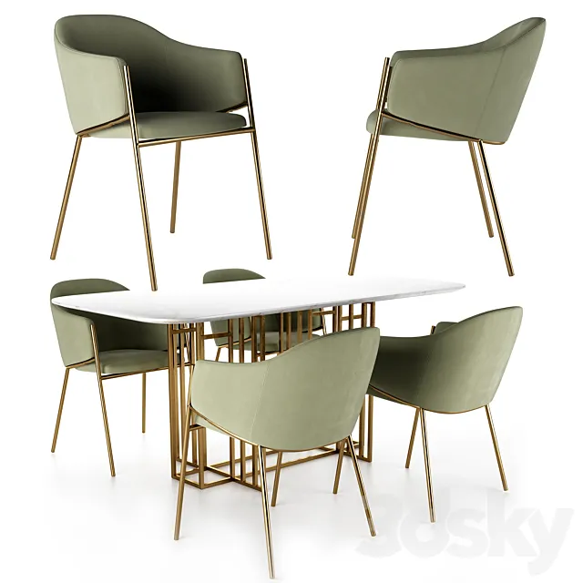 Oro Chair and Toon Table 3D Model