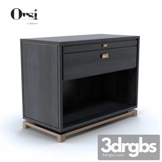Orsi Bronze Bedside Table XI 3D Model Download