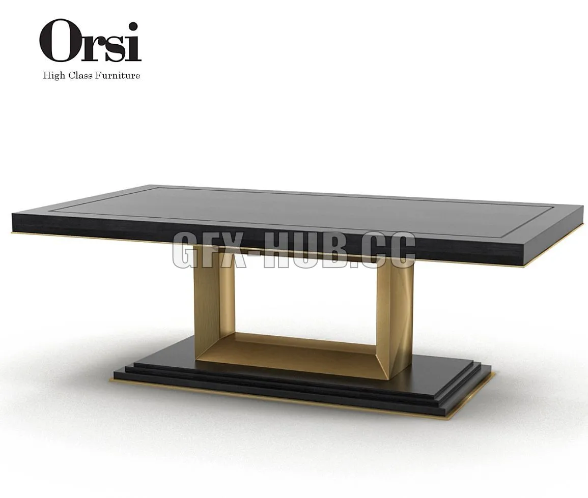 Orsi Bronze Dining table III 3D Model