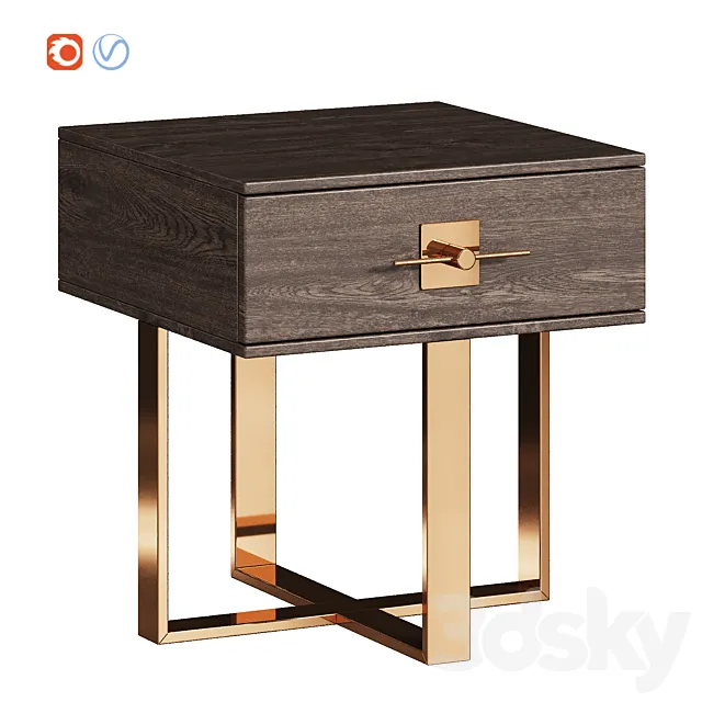Osaka Kare nightstand 3D Model Osaka Kare nightstand 3D Model