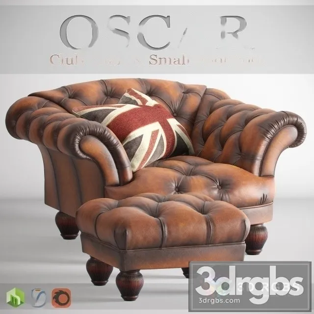 Oscar Club Armchair 3D Model Download