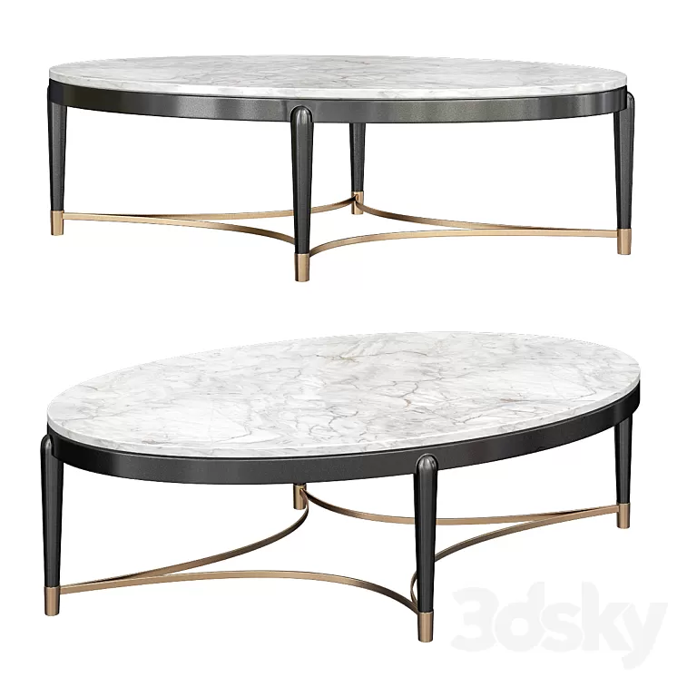 OSCAR MARBLE TOP COFFEE TABLE 3D Model OSCAR MARBLE TOP COFFEE TABLE 3D Model
