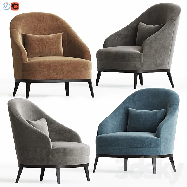 Oscar One Mebal Lounge Armchair 3D Model