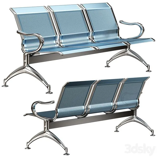oshujian waiting iron bench chair SJ-8888 3D Model oshujian waiting iron bench chair SJ-8888 3D Model