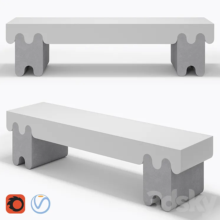 Ossicle Gray Leather Bench №2 3D Model Free Download Ossicle Gray Leather Bench №2 3D Model Free Download