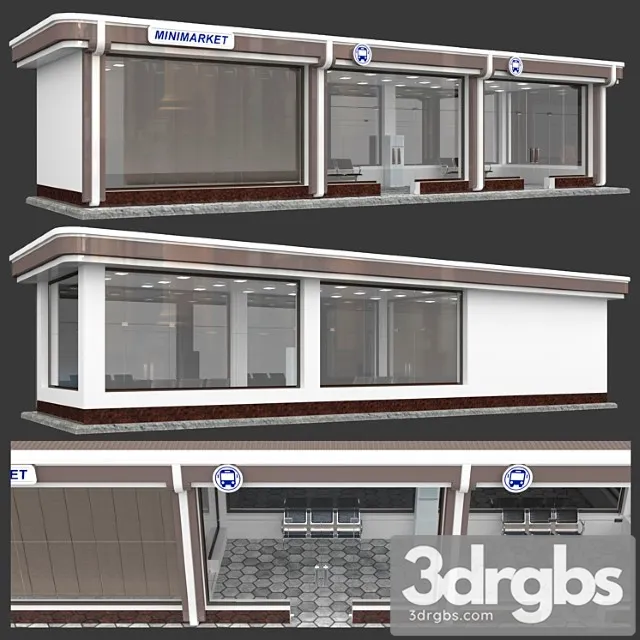 Ostanovka S Magazinom 3D Model Download Ostanovka S Magazinom 3D Model Download