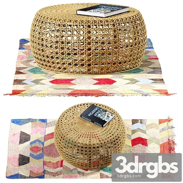 Other African ottoman and carpet 3D Model Download