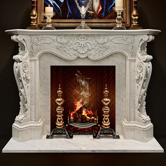other-models – Antique Rococo Fireplace 3D Model