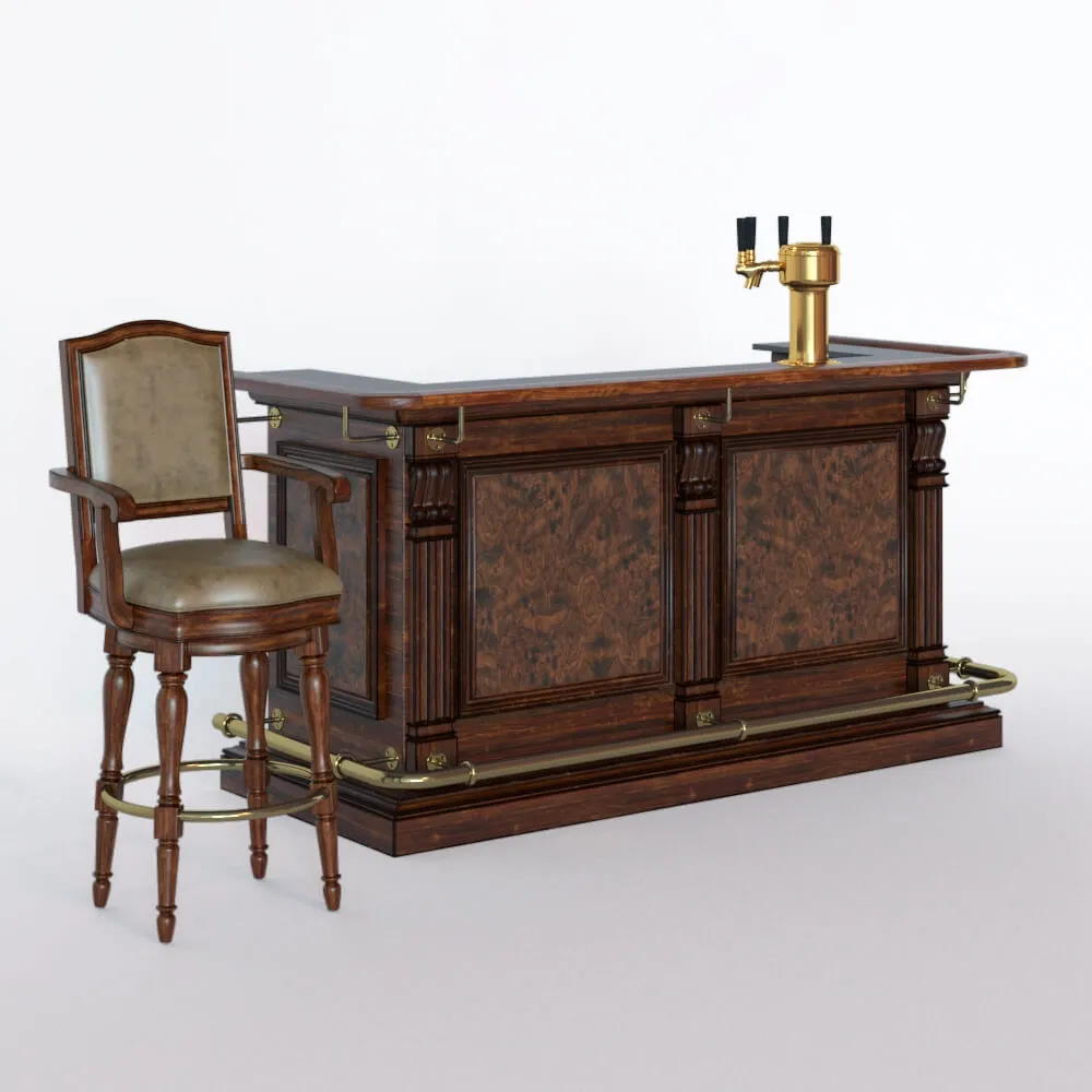 other-models – Bar counter and stool 3D Model
