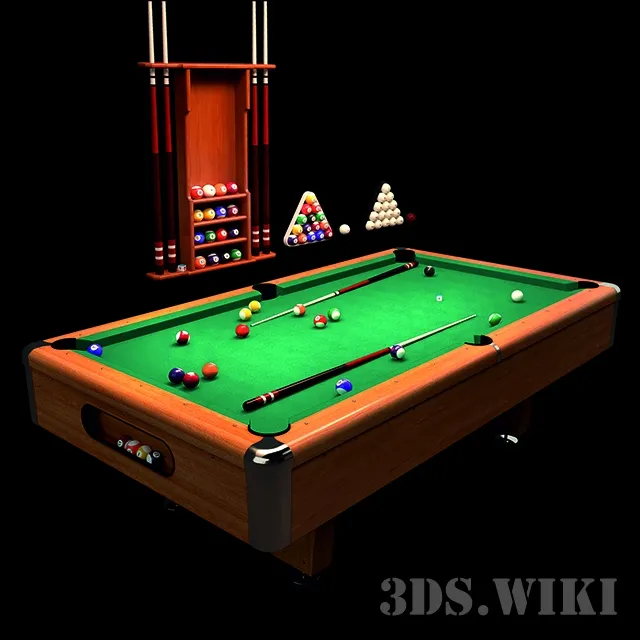other-models – Billiard table Modern Lux II 8 feet and cue cutter Sail 3D Model