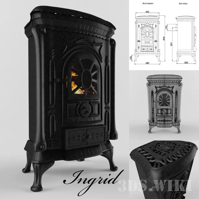 other-models – Cast-iron stove of Ingrid 3D Model