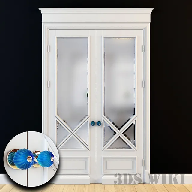 other-models – Classic door with glass windows 3D Model