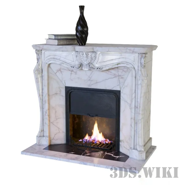 other-models – Classic fireplace with decor 3D Model