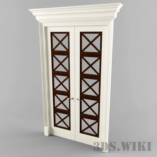 other-models – Classic interior door with windows 3D Model