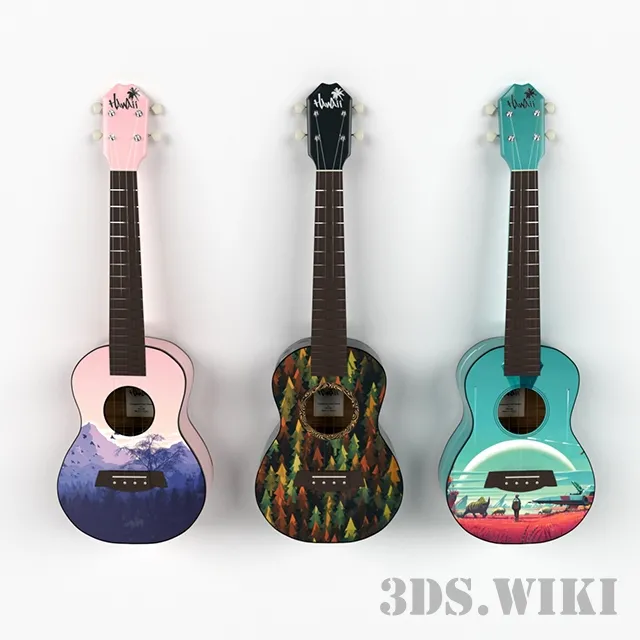 other-models – Decorative Ukulele set 3D Model